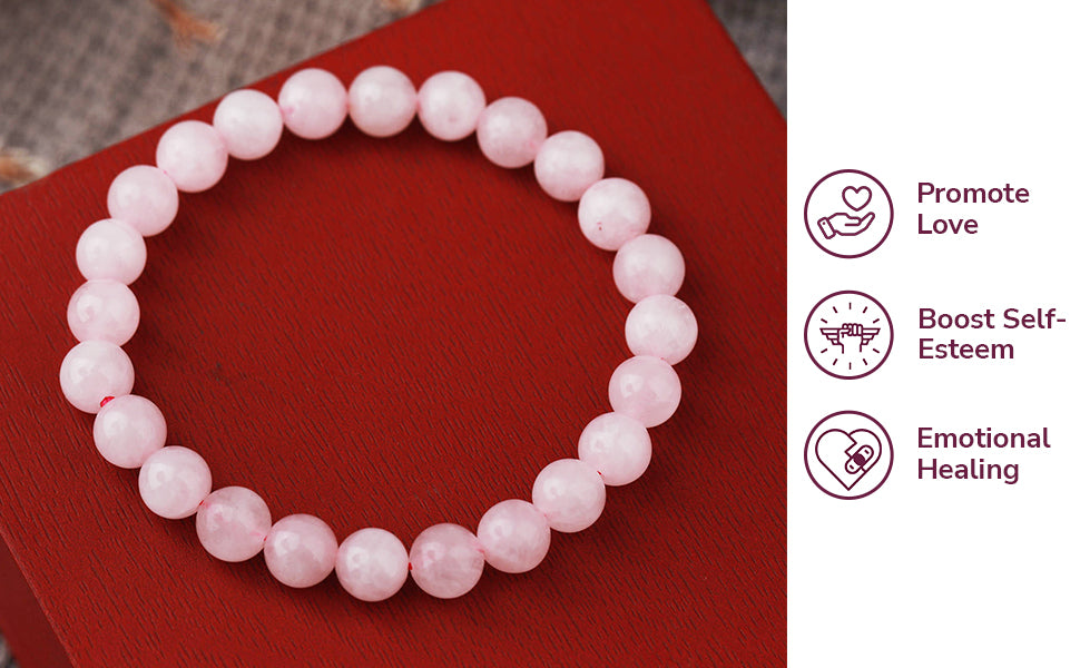 Handcrafted Natural Rose Quartz Bracelet