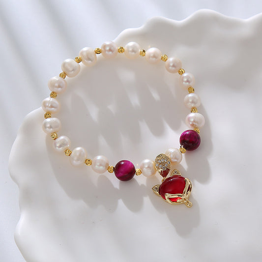 Natural Pearl And Crystal Bracelet