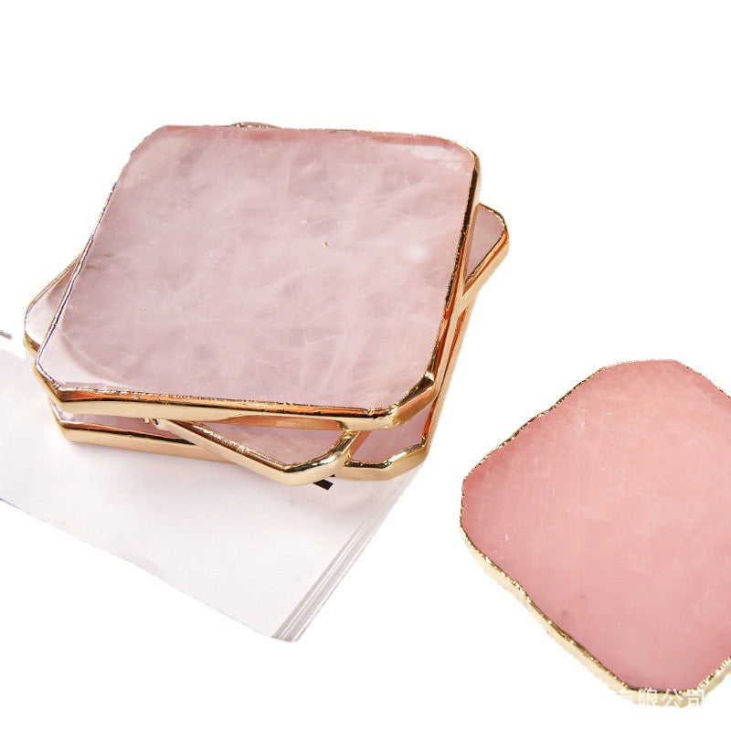 Rose Quartz Coaster Gemstone Decoration