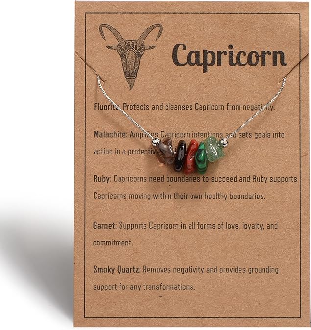 Natural Stone Zodiac Sign Choker Necklace for Women