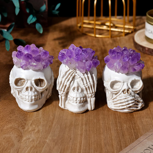 3 PCS Skeletons Statue Halloween Figurine