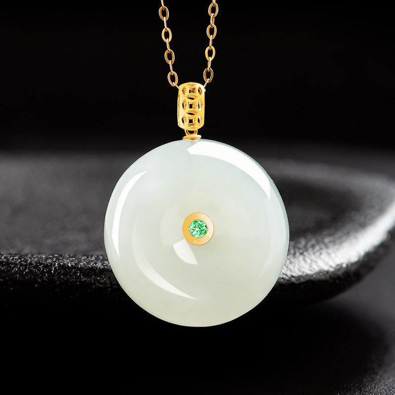 Natural HeTian White Jade Necklace