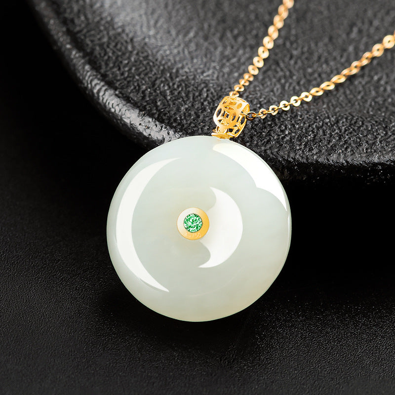 Natural HeTian White Jade Necklace