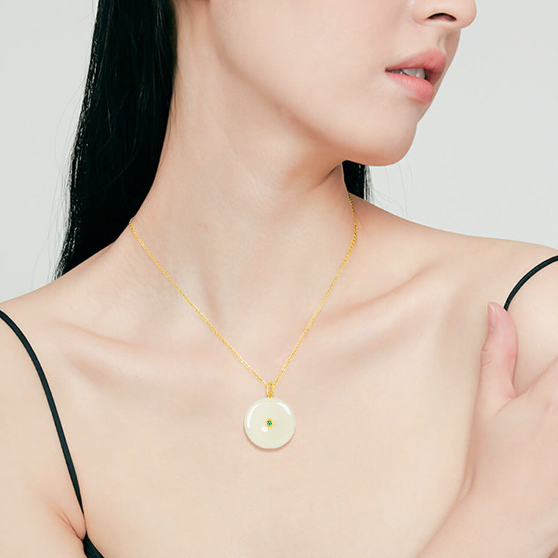 Natural HeTian White Jade Necklace