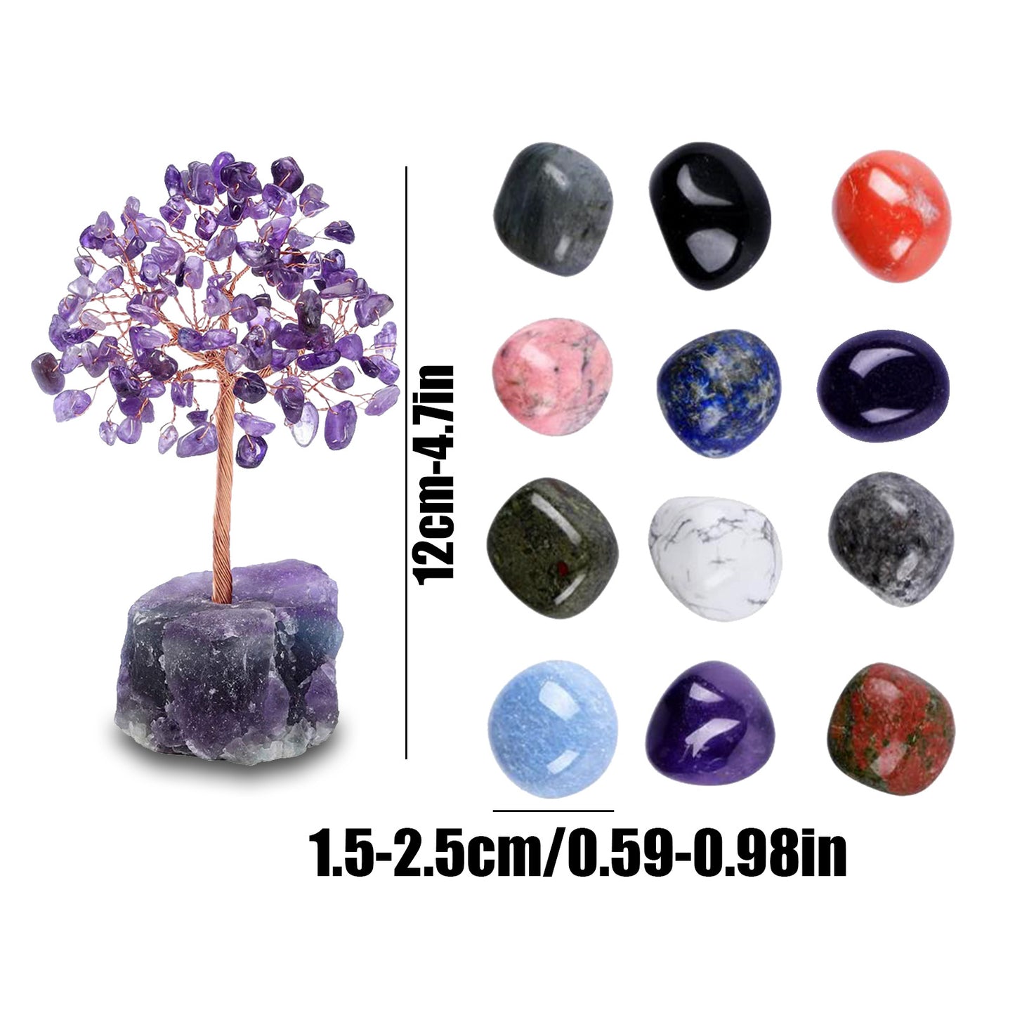 Amethyst Crystal Money Tree With Stone Set