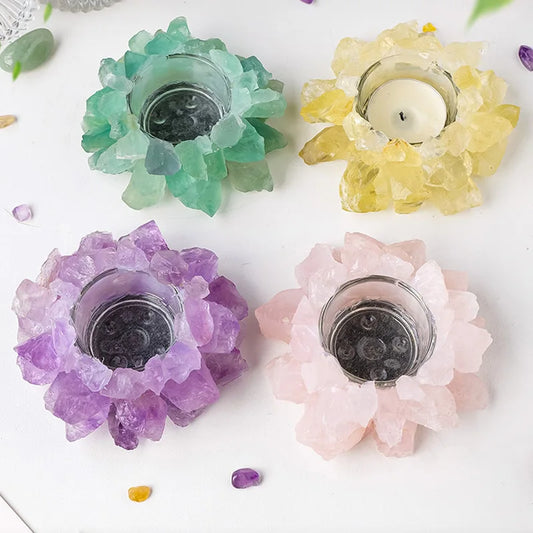 Natural Crystal Candle Holder