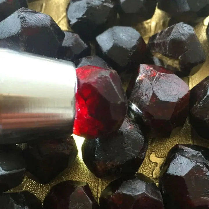 Natural Red Garnet Crystal Rough Stone