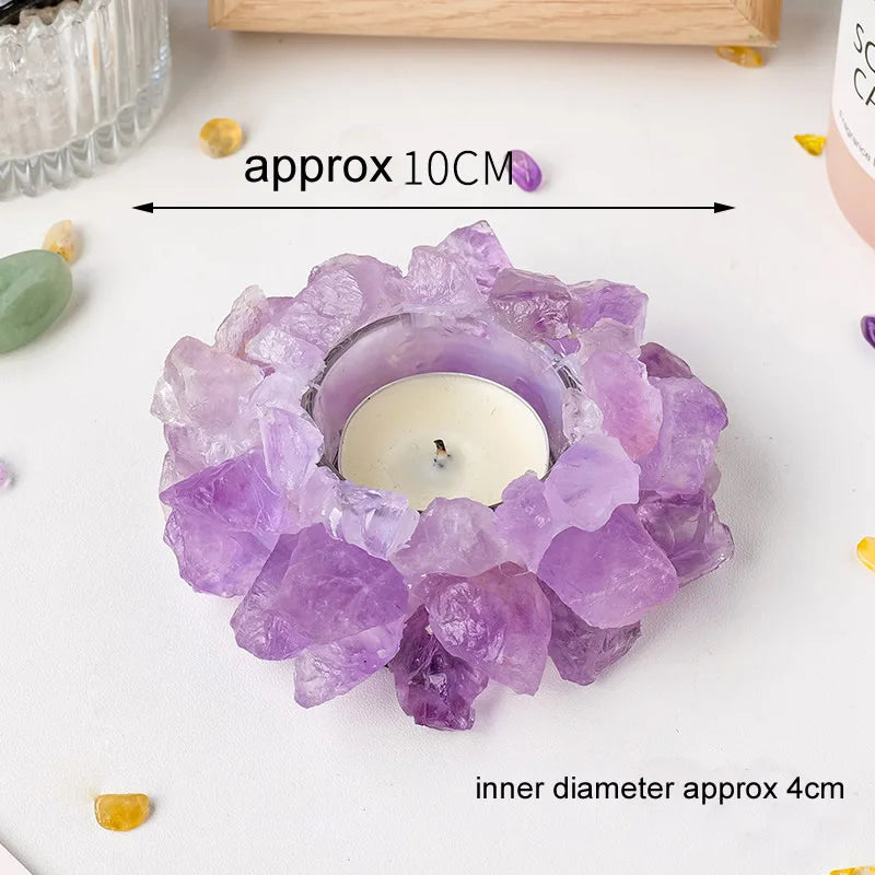 Natural Crystal Candle Holder