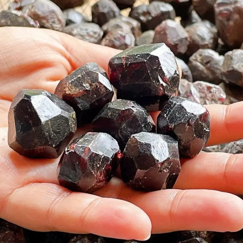 Natural Red Garnet Crystal Rough Stone