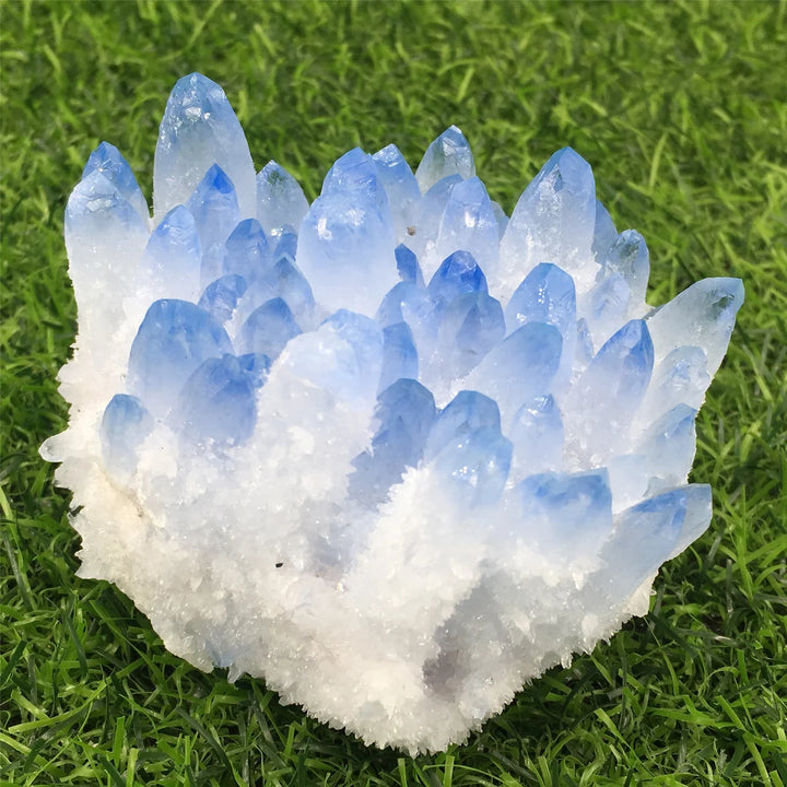 Blue Ghost Phantom Quartz Crystal Cluster