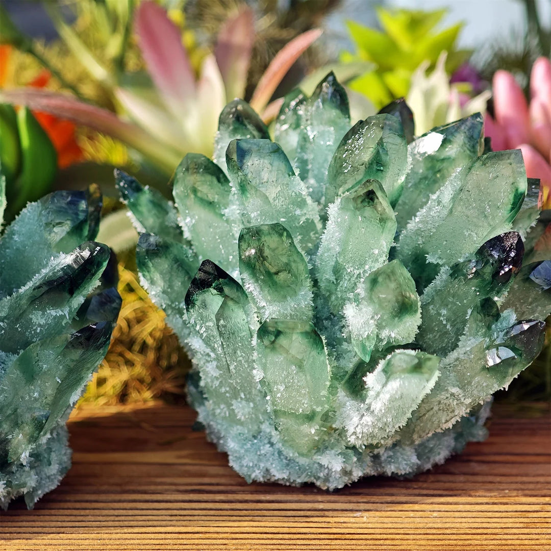 350g+ Green Ghost Crystal Cluster Quartz Cluster