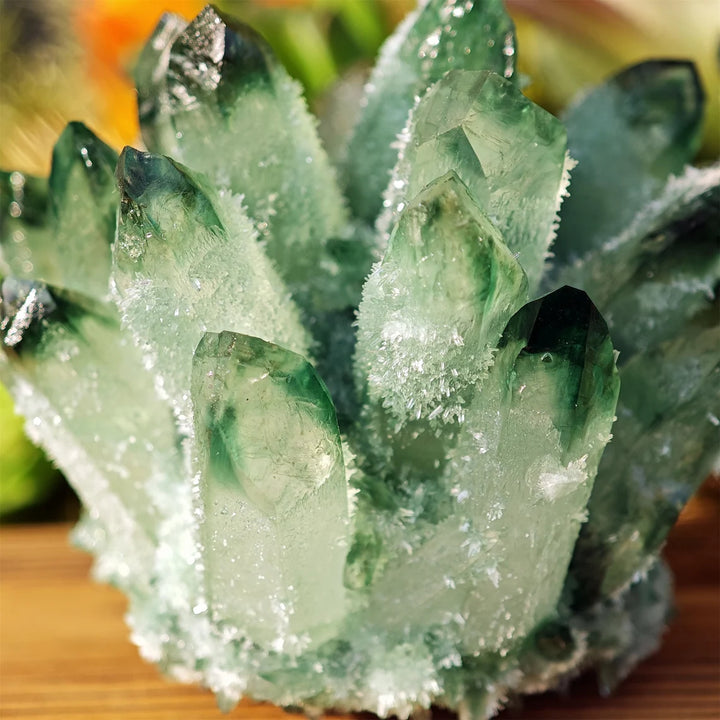 350g+ Green Ghost Crystal Cluster Quartz Cluster