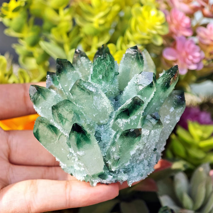 350g+ Green Ghost Crystal Cluster Quartz Cluster