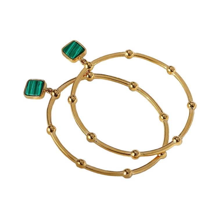 Malachite Crystal Hoop Earrings